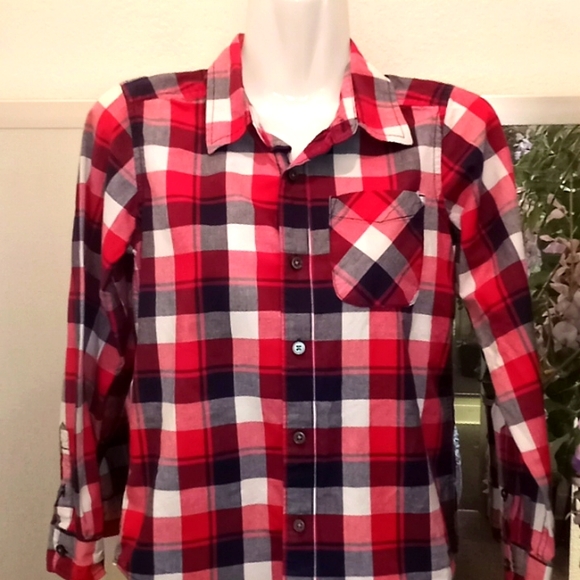 TCP Red Plaid Button Down  Shirt-10/12 - Picture 2 of 9